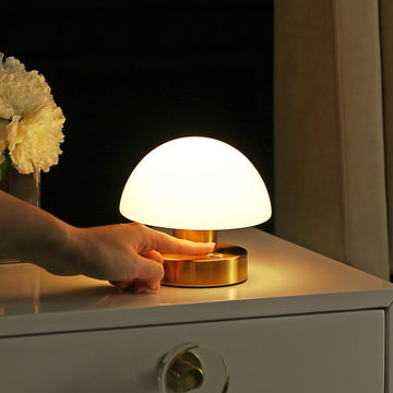 Zoe 5.75" Bohemian Farmhouse Iron Rechargeable Integrated LED Table Lamp - JONATHAN Y